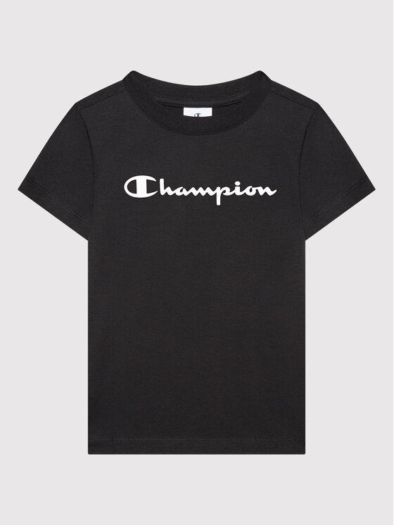 Champion T-shirt Contrast Script Logo 404541 Crna Regular Fit