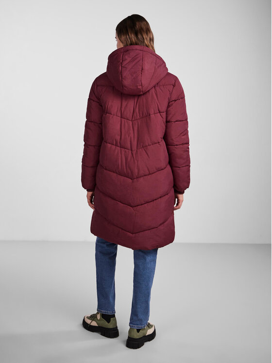 Pieces Pieces Zimska jakna 17126619 Tamnocrvena Regular Fit