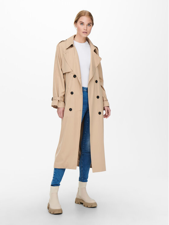 ONLY ONLY Trenčkot Chloe 15242306 Bež Regular Fit