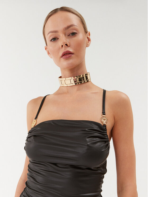 Just Cavalli Just Cavalli Коктейлна рокля 75PAO924 Черен Slim Fit