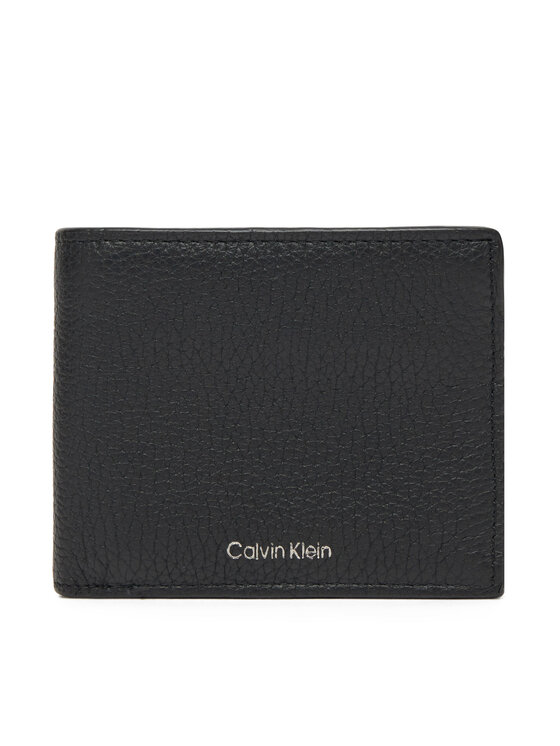Portofel Mare pentru Bărbați Calvin Klein Ck Leather Billfold W Zip Coin LV04D1028G Negru
