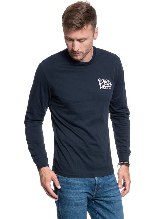 Lee Lee T-shirt LS 70SLOGO TEE Blu Regular Fit