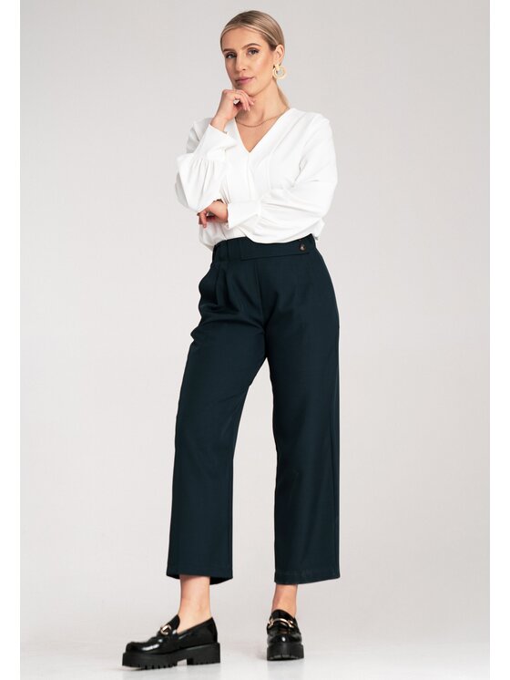 FIGL FIGL Culottes nohavice M1132 Tmavomodrá Flared Leg