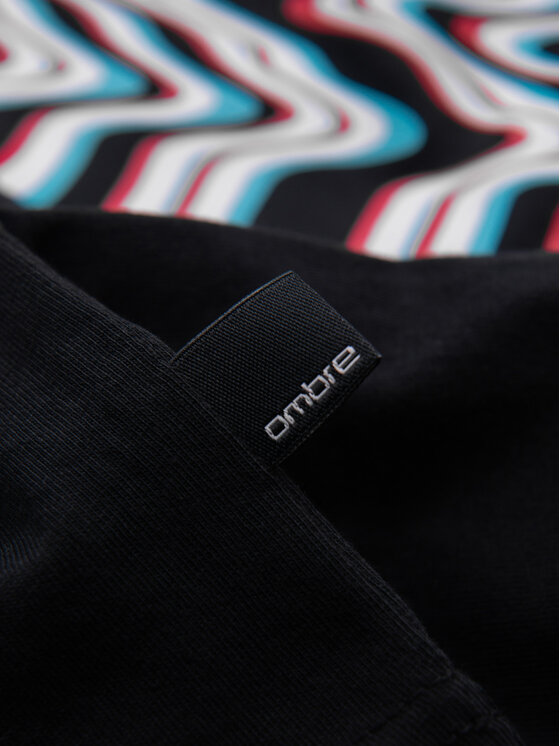 Ombre Ombre T-Shirt OM-TSPT-0286 Czarny Regular Fit