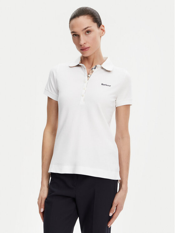 Barbour Polo LML0634WH33 Bianco Regular Fit, taglia : 14
