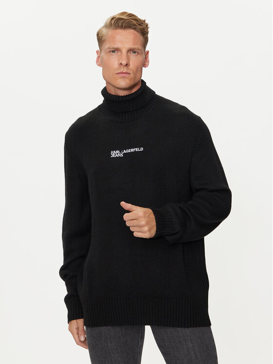 Karl Lagerfeld Jeans Karl Lagerfeld Jeans Rollkragenpullover 246D2000 Schwarz Regular Fit