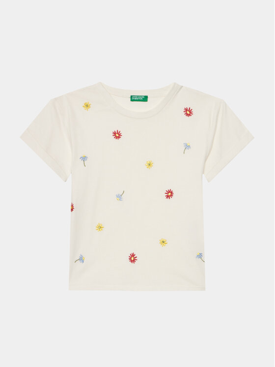 United Colors Of Benetton United Colors Of Benetton Majica 3096C10I3 Écru Regular Fit