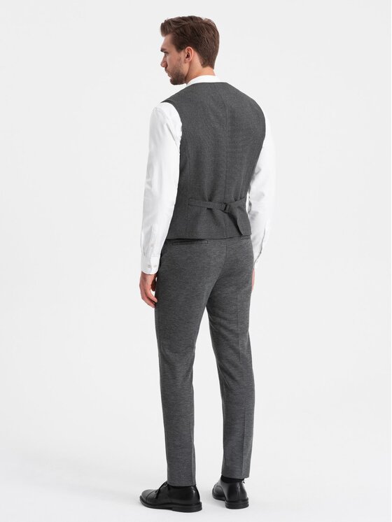 Ombre Ombre Kamizelka OM-BLZV-0109 Szary Fitting Fit