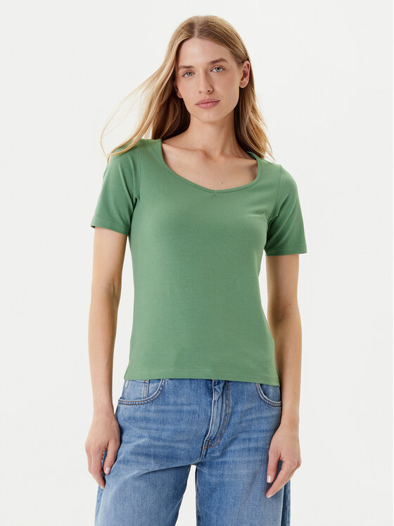 United Colors Of Benetton United Colors Of Benetton Tricou 3FJHD401P Verde Slim Fit