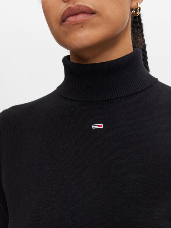 Tommy Jeans Tommy Jeans Rollkragenpullover Essential DW0DW19686 Schwarz Regular Fit
