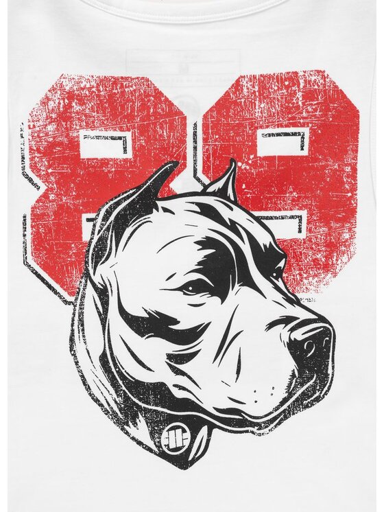 PITBULL PITBULL Tank top Tank Top Slim Fit Dog 89 S Biały Regular Fit