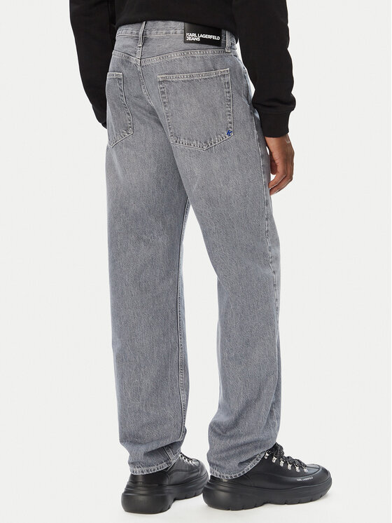 Karl Lagerfeld Jeans Karl Lagerfeld Jeans Blugi B4M10027 Gri Straight Leg