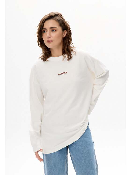 Mirons Mirons Longsleeve Print Biały Oversize