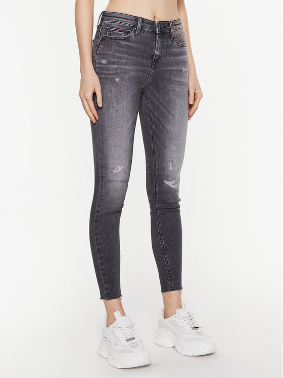 Tommy Jeans Blugi Nora DW0DW15497 Gri Skinny Fit blugi imagine noua