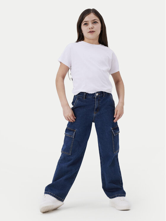 NAME IT NAME IT Jeans hlače 13220709 Mornarsko modra Wide Leg