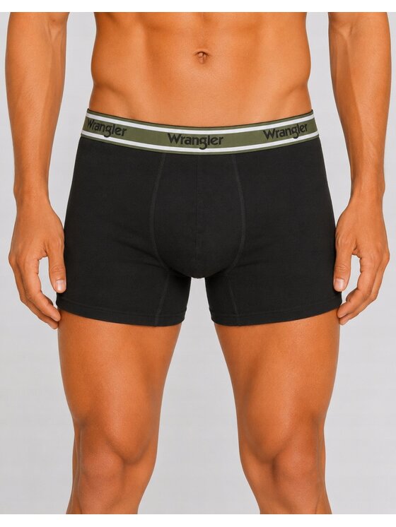 Wrangler Wrangler Bokserki Balfour 3 Pack Cotton Elastane Trunks Czarny