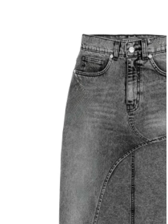 MissDenim MissDenim Spódnica jeansowa Maxi Szary Slim Fit