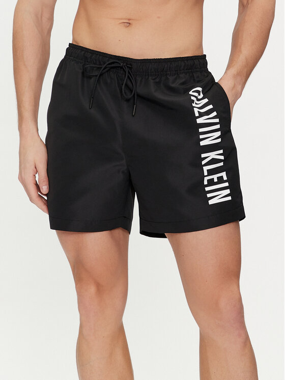 Calvin Klein Swimwear Pantaloni scurți pentru înot KM0KM01004 Negru Regular Fit