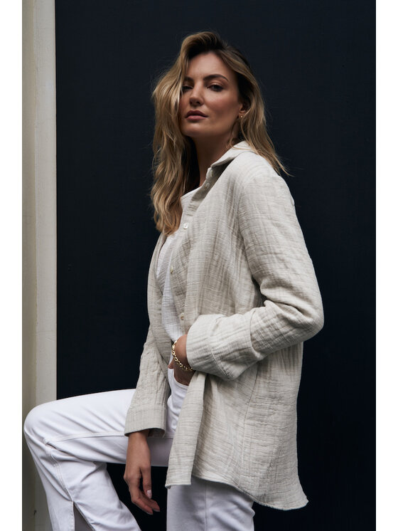 TRIPLES TRIPLES Koszula Pamela Beżowy Basic Fit