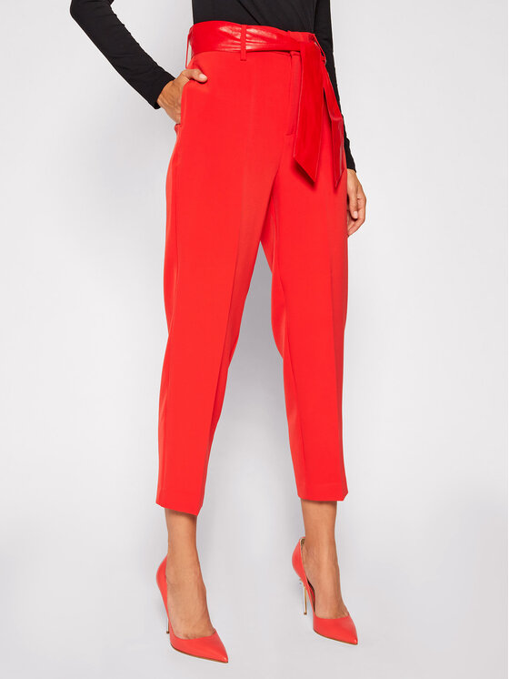 Guess Guess Spodnie materiałowe Hope W0YB42 WB4H2 Czerwony Regular Fit