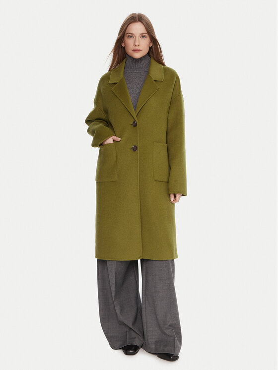 United Colors Of Benetton United Colors Of Benetton Palton de lână 28F7DN082 Verde Regular Fit