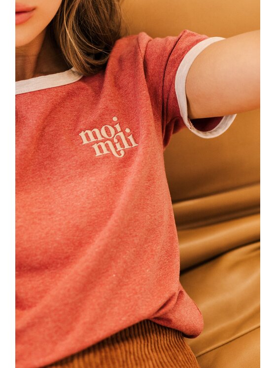Moi Mili Moi Mili Bluzka Maroon Różowy Basic Fit