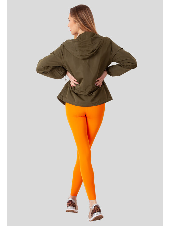 Perso Perso Kurtka przejściowa lekka z kieszeniami Khaki Slim Fit