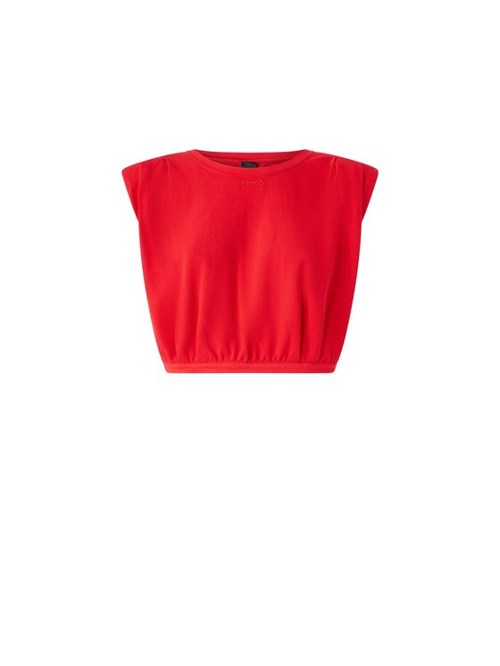 PINKO PINKO Bluzka Maracaibo maglia piquet di cotone Czerwony Cropped Fit