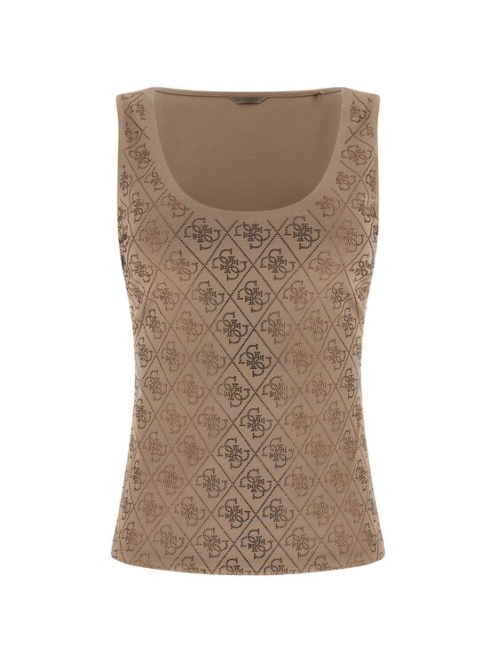 Guess Guess Top 181241 Brązowy Classic Fit