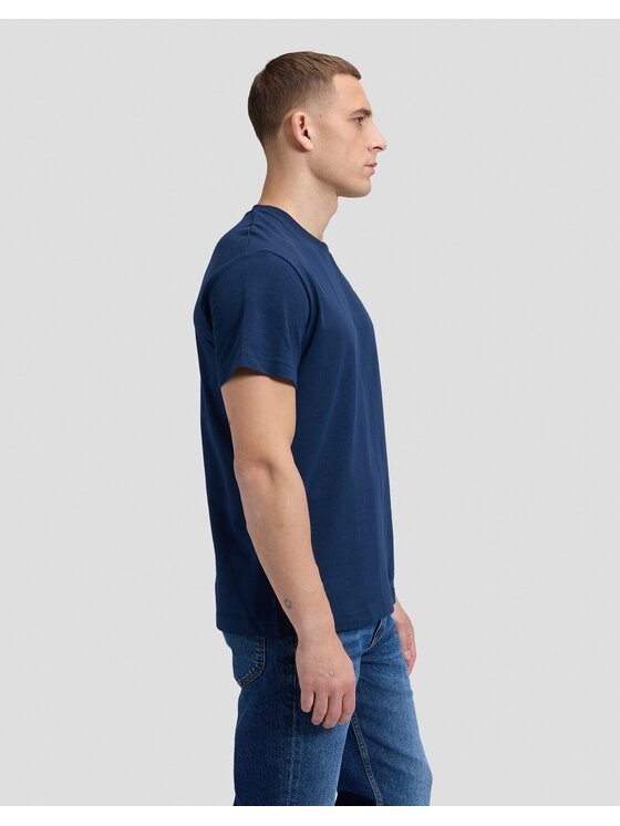 Lee Lee T-Shirt SS SMALL LOGO TEE Niebieski Relaxed Fit