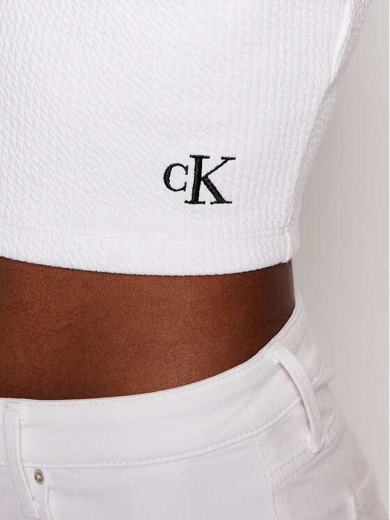 Calvin Klein Jeans Calvin Klein Jeans Top J20J215703 Biela Regular Fit