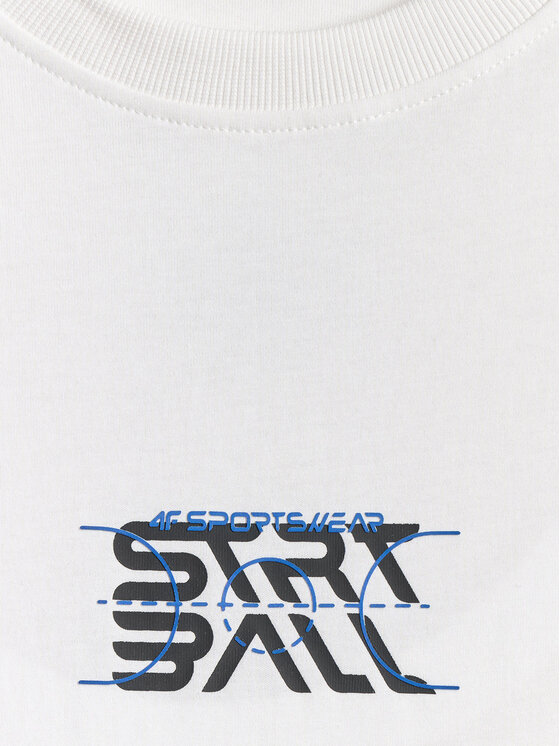 4F 4F T-Shirt ESSENTIALS Biały Loose Fit