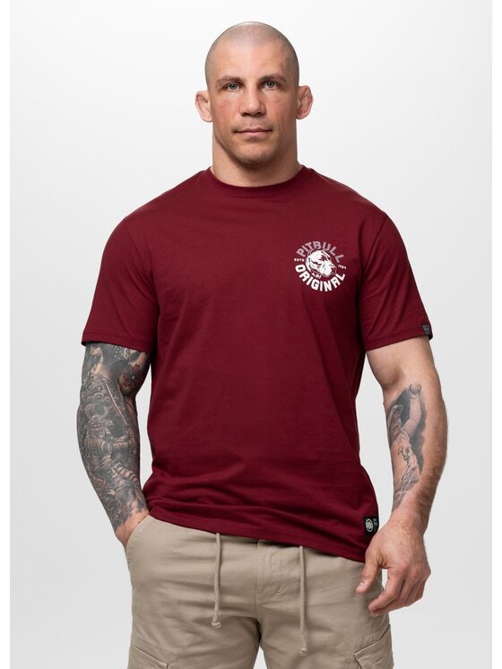 PITBULL PITBULL T-Shirt DOG SD Bordowy Regular Fit