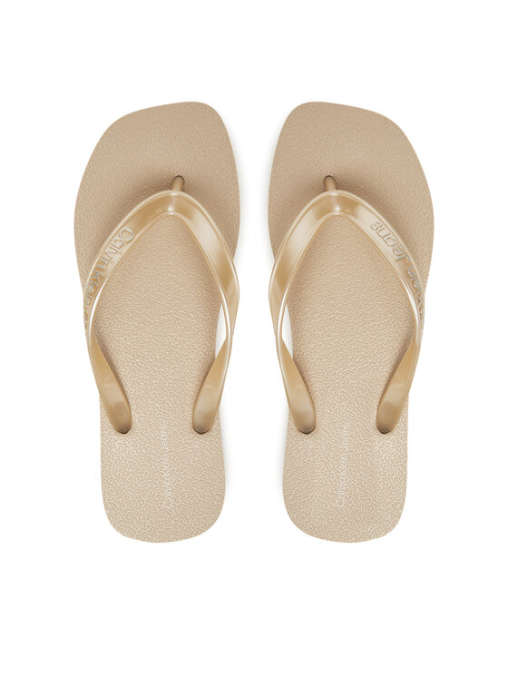 Calvin Klein Jeans Žabky Thong+ Tpu Metallic YW0YW01720 Béžová