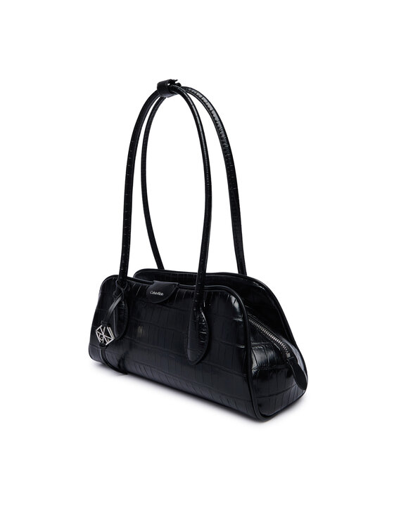 Calvin Klein Calvin Klein Τσάντα Emblem Trio Croco Shoulder Bag LV04F3780G Μαύρο