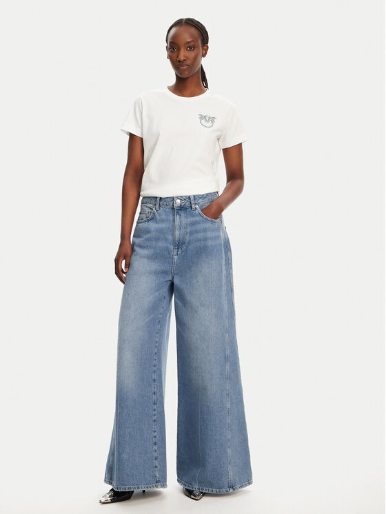 PINKO PINKO Тишърт Nambrone 103320 A2G7 Бял Regular Fit