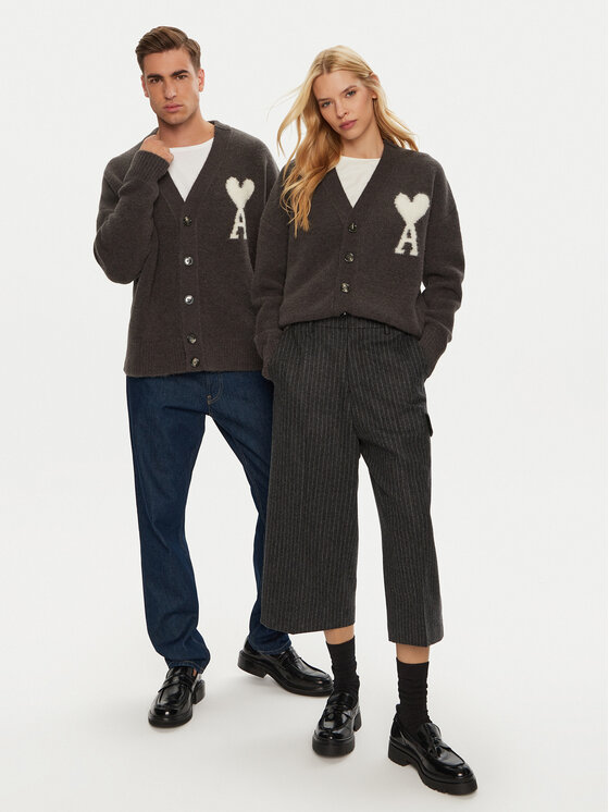 AMI PARIS AMI PARIS Kardigāns UKC025.KN0032 Pelēks Regular Fit