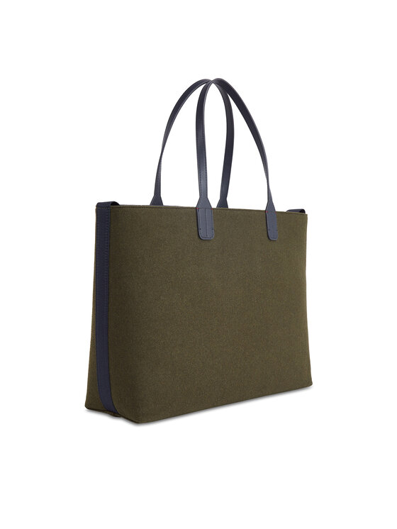 Tommy Hilfiger Tommy Hilfiger Käekott Iconic Tommy Tote Wool Logo AW0AW15576 Roheline