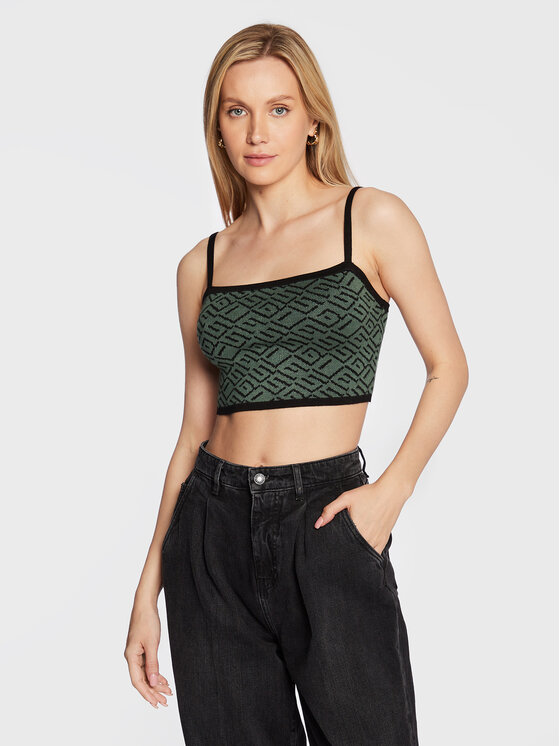 Guess Top W2BR23 Z2YK2 Zelena Slim Fit