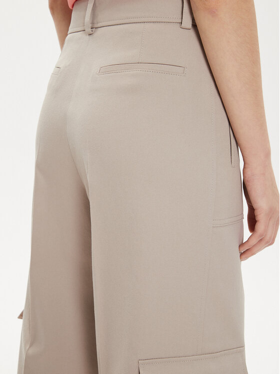 BOSS Boss Hlače Teneria 50512874 Écru Straight Fit