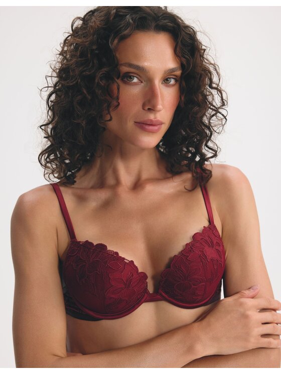 Esotiq Esotiq Biustonosz push-up 45923 Bordowy