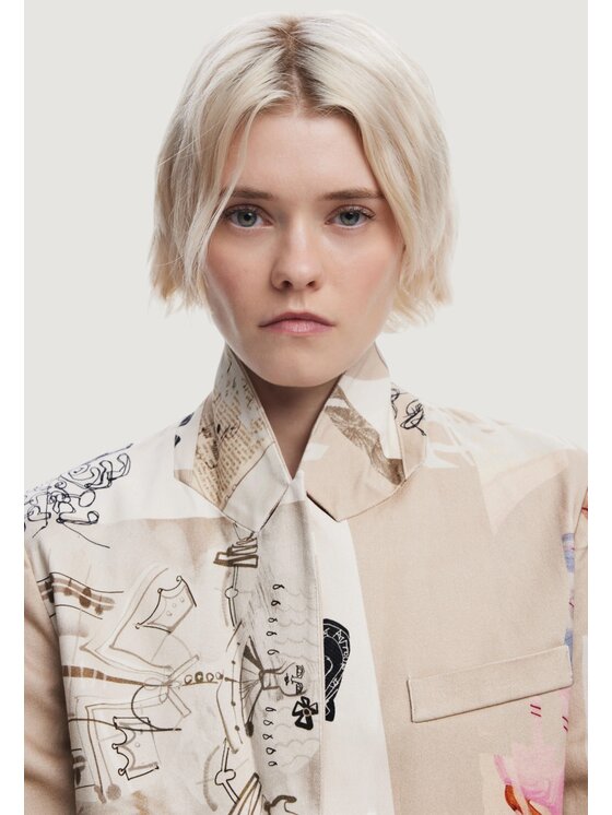 Desigual Desigual Giacca da donna AME_NEWSPAPER COLLAGE_LACROIX Beige To Fit