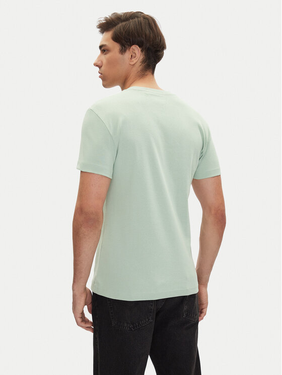 Mustang Mustang T-krekls Allen 1016486 Zaļš Slim Fit