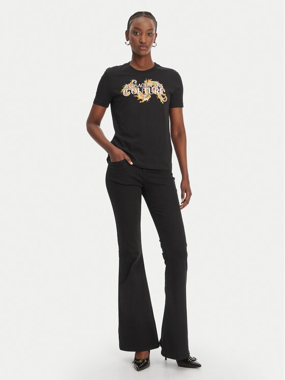 Versace Jeans Couture Versace Jeans Couture T-Shirt 80HAHE02 CJ00E Czarny Regular Fit
