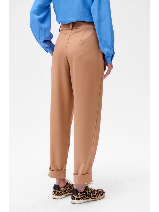 blue shadow blue shadow Spodnie damskie Hilton Brązowy Regular Fit