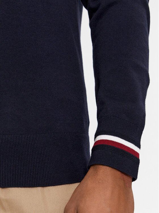 Tommy Hilfiger Tommy Hilfiger Sweater Global Stripe Crew Nk MW0MW33502 Sötétkék Regular Fit