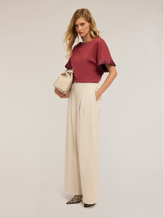 Motivi Motivi Pantaloni di tessuto P009Q004207N002 Bianco Baggy Fit