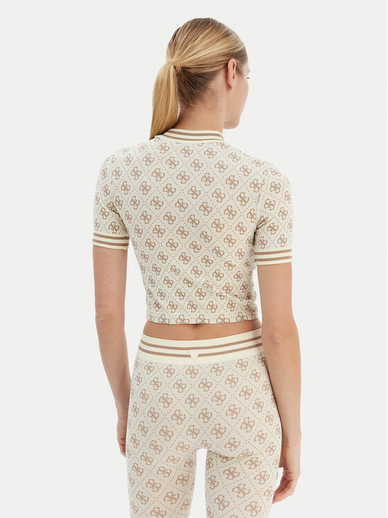 Guess Guess Tričko V5BP07 K2000 Svetlo béžová Slim Fit