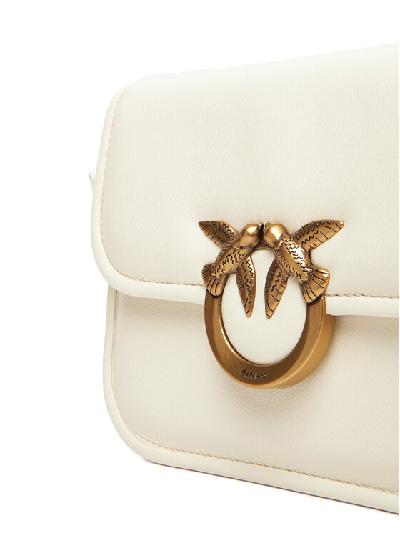 PINKO PINKO Дамска чанта Love Box Bag Fl Mini PE 25 PLTT 104297 A26J Екрю