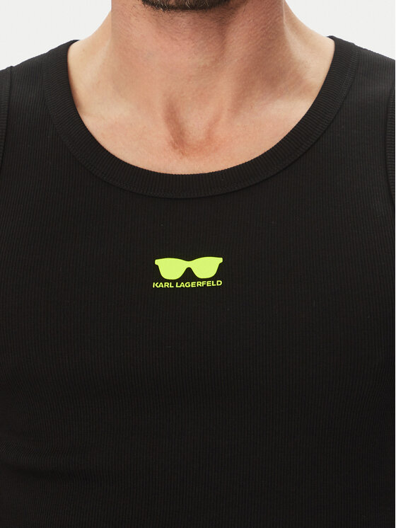 KARL LAGERFELD KARL LAGERFELD Tank top marškinėliai 755401 552238 Juoda Slim Fit